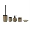Buy cheap Round Shape Ceramic Bathroom Accessories Set Tawny OEM Ceramic Soap Dispenser With Black Parts from wholesalers
