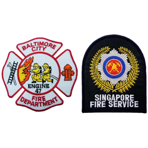 Buy cheap ODM Felt Fabric 100mm Fire Department Patches with Cut Border from wholesalers