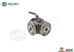 SS316 Full Port Industrial Ball Valve 4 Way 3 Seats Type With Flange Ends