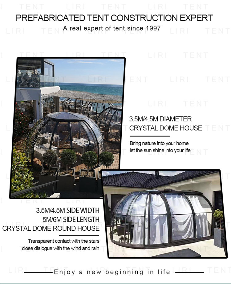 IFAI Luxury Glamping Tents PC Transparent Polycarbonate Stargazing Crystal Dome House