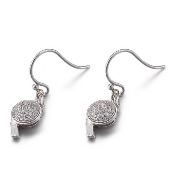 Buy cheap Whistle Shaped Cubic Zirconia Teardrop Earrings 2.55g Mens Sterling Silver Stud Earrings from wholesalers