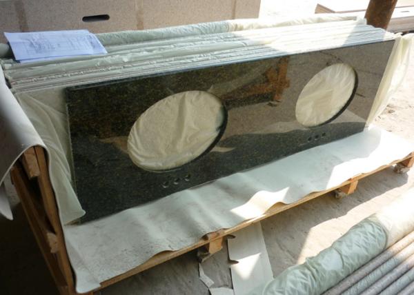 Buy cheap Uba Tuba Granite 61 Inch Prefab Vanity Tops With Double Sink Holes from wholesalers