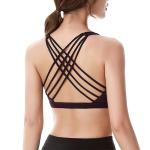 Fashionable Breathable Strappy Cross Back Sexy Padded Yoga Sport Bra for Women