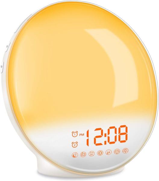 Buy cheap Acrylic RGB Sunrise Simulation Alarm Clock FM Radio Natural Wake Up Light from wholesalers