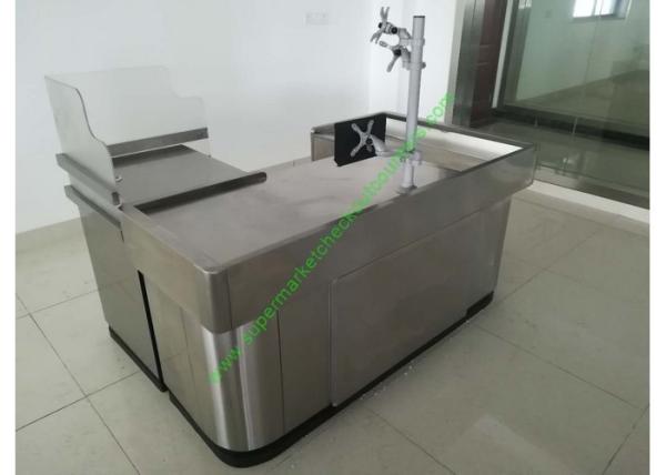 Buy cheap Stainless Steel Cash Register Checkout Counter / Shop Checkout Stand from wholesalers