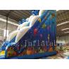 Buy cheap Children / Adult Blue Inflatable Water Slide With Two Lane 1 Year Warranty from wholesalers