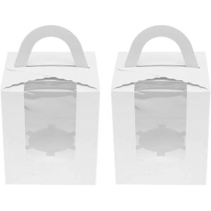 Wholesale Window Handle Paper White cake Cupcake Gift Boxes from china suppliers