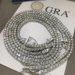 2mm Moissanite Tennis Necklace Round Cut 6mm Diamond Tennis Chain