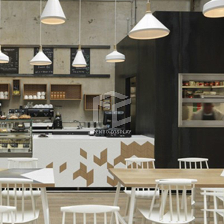 20mm Thick MDF Coffee Shop Display Counter Fire Retardant