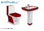 Commercial Colored Single Piece Toilet Common Glaze SWC111 720*365*785 MM
