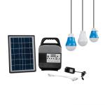 Plastic 9W*3PCS Bulb Outdoor Solar Lighting System Solar Panel Kits For Garden