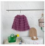 Middle Long Princess Purple Cake Short Skirt For 1 To 7 Year Old Children'S