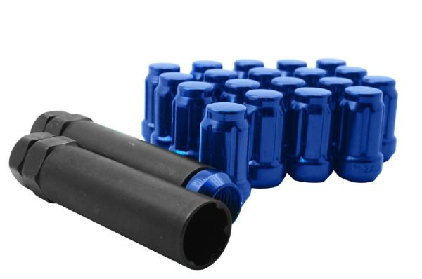 Buy cheap Strength Auto Car Accessories 6 Spline , Blue Wheel Lug Nuts Tapered Close from wholesalers