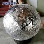 Large outdoor metal art flower hollow ball stainless steel sculpture