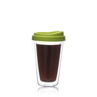 Buy cheap Multipurpose Double Wall Coffee Glass Mug Heat Resistant With Silicone Cup product