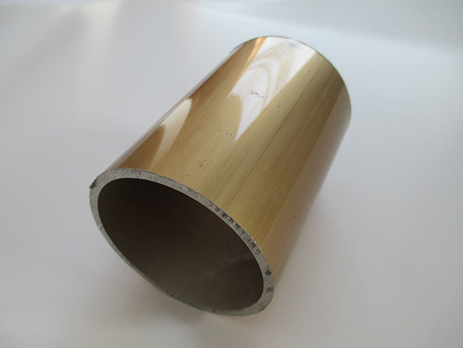 Golden Electrophoresis Aluminum Tube Profiles 60 * 5 Round Shape ISO Approved