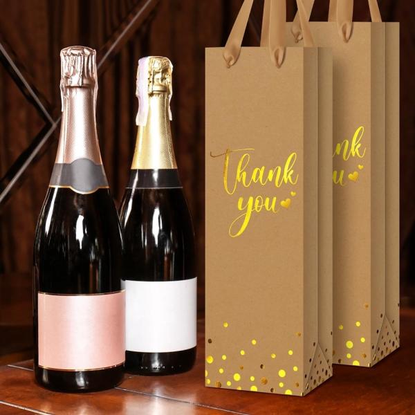 Buy cheap Custom Printed Wine Packing Shopping Paper Bag For Bottle CMYK 4 Color Offset Printing from wholesalers