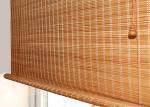 Poly Yarn Bamboo Hemp Curtain Woven Wood Fabric Environmentally Friendly