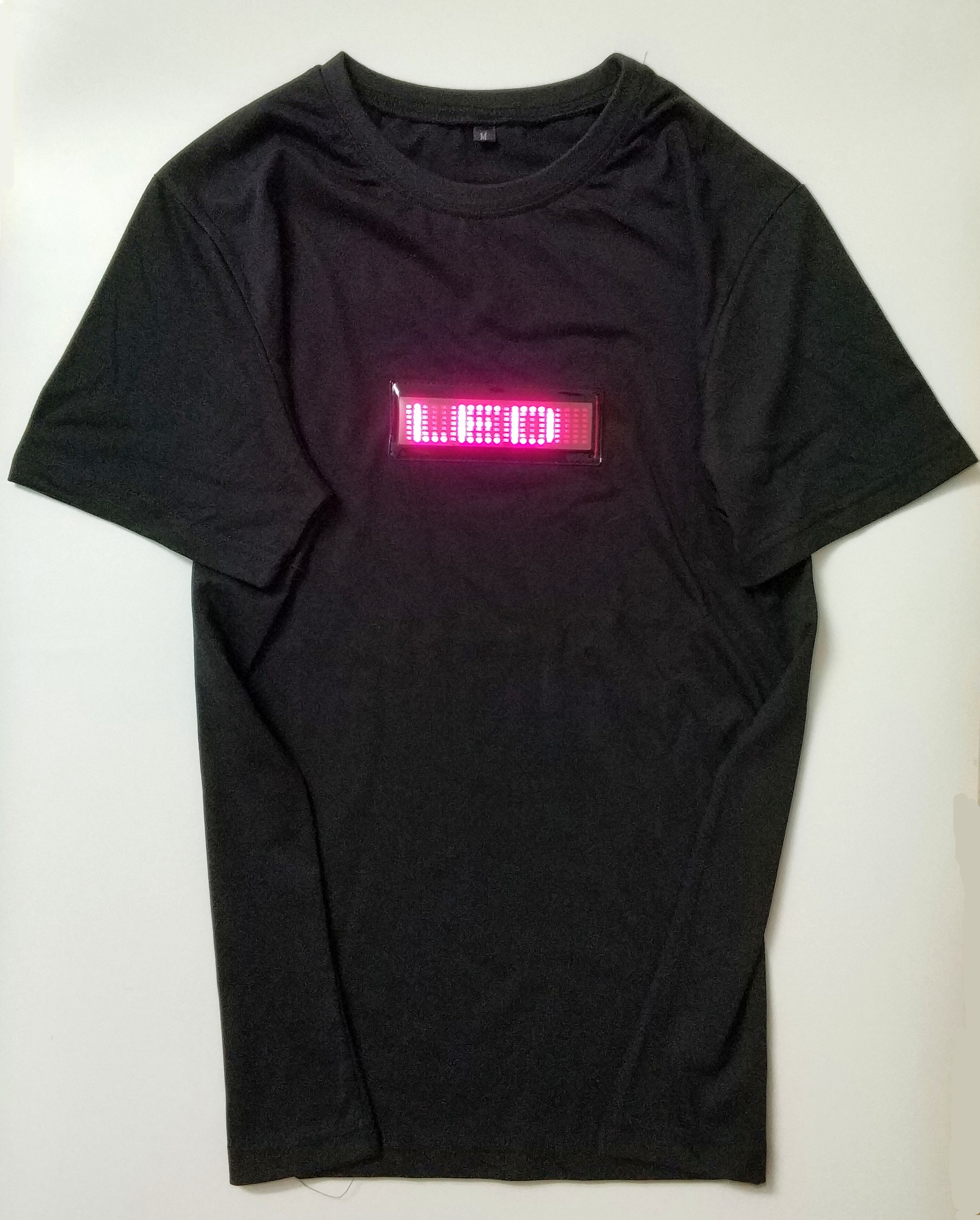 wholesale werable wireless custom flash Programmable led t shirt moving sign led advertising display