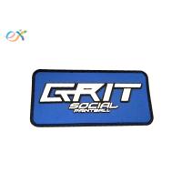 Buy cheap 2D Logo Letter PVC Rubber Patch Rectangle Shape Red / Blue Color Funny PVC product