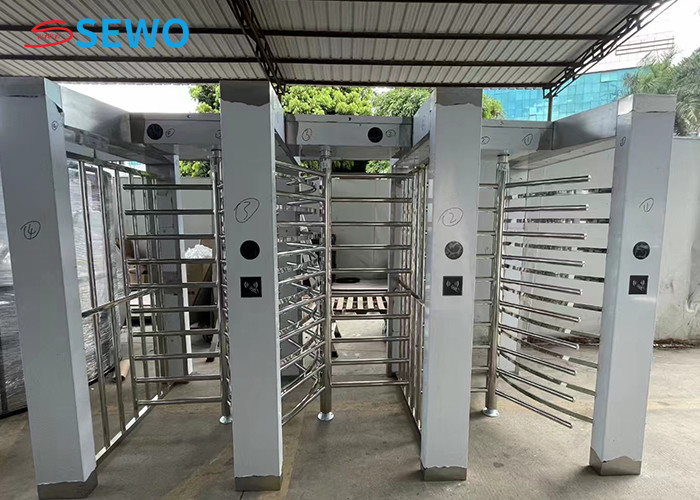 Gym Turnstile Full Height Door Gate with AC220V Power Supply and Barcode Scanner