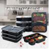 Buy cheap Packaging 3 Compartments Takeout Boxes Black Microwave Plastic Lunch Box Food Containers Wholesale from wholesalers