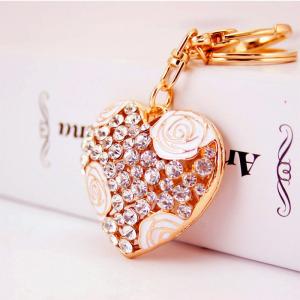 Wholesale Heart Shaped Key Chain Ornaments 1.3 Inch Wide Crystal Irregular from china suppliers