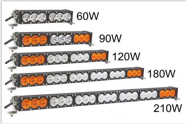 30W 60w 90W 120W 180W 240W 270W 300W C REE Single Row Amber LED Driving Light