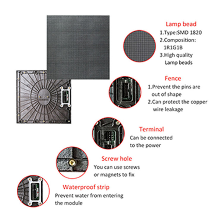 250*250mm Module P3.91 Full Color Outdoor RGB Led Module