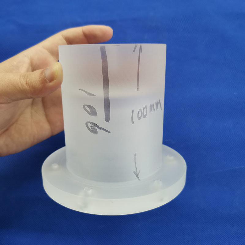 Fused Silica Quartz Glass Flange Ring Sio2 Translucent Frosted