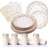 Buy cheap 100 Biodegradable Gold Dot Paper Plates from wholesalers