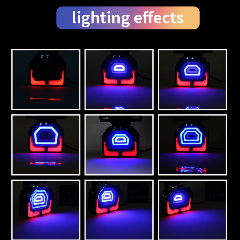 Waterproof Motorcycle Taillight Steering Brake Flash ABS License Plate Light For ZJ125 WY125