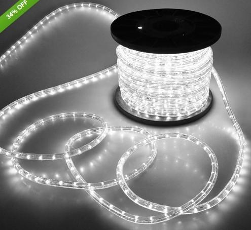 Buy cheap christmas lights 1/2'' 2 wire thin pure white led rope lights from wholesalers