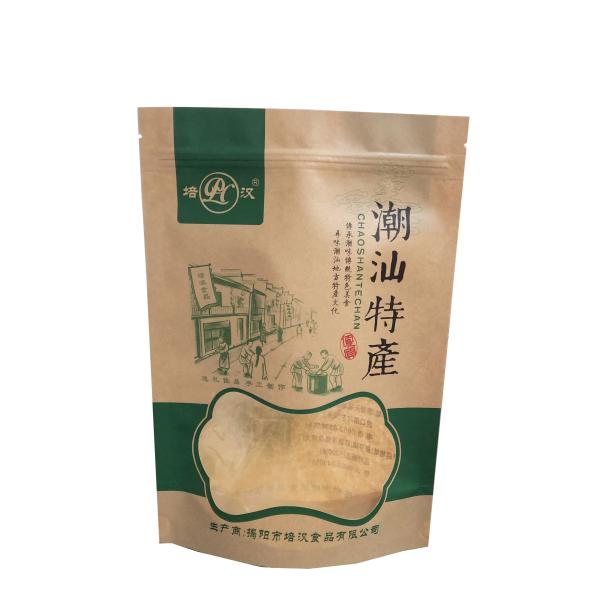 Kraft Paper Plastic Stand Up Pouches Zip lock Food Grade Reclosable Bags Custom