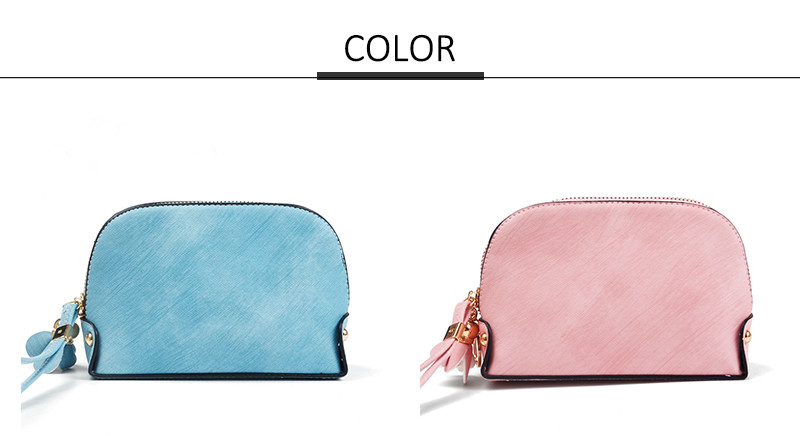 Recyclable Half Moon Shape Makeup Travel Bag With Tassel
