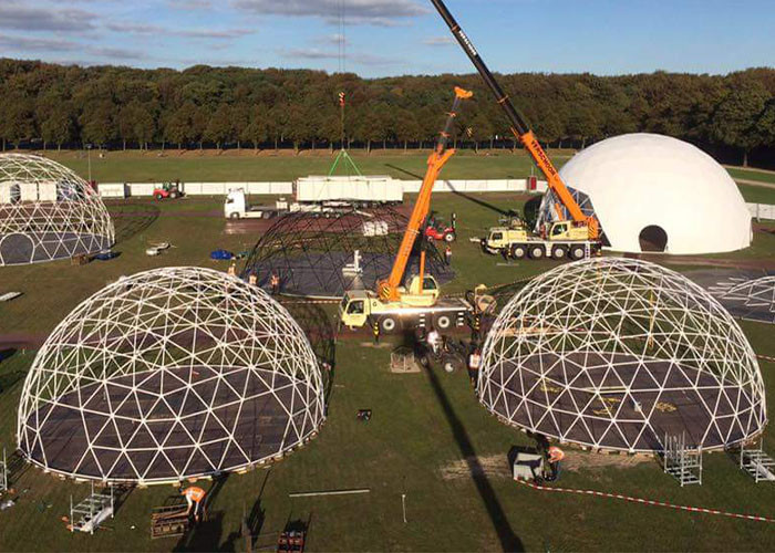 PVC Steel White Geodesic Dome Tent House For Party Event Trade Exhibition