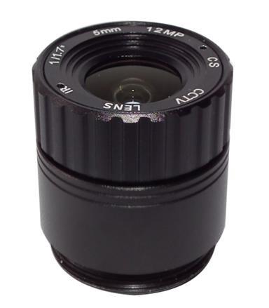 5mm 1/1.7" 4K CCTV Lens IR Correction F2.0 CS Mount Megapixels 12MP 87 degrees
