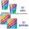 Buy cheap Happy Birthday Party Decoration Set Tie-Dye Disposable Banner Paper Plates Tableware Set from wholesalers