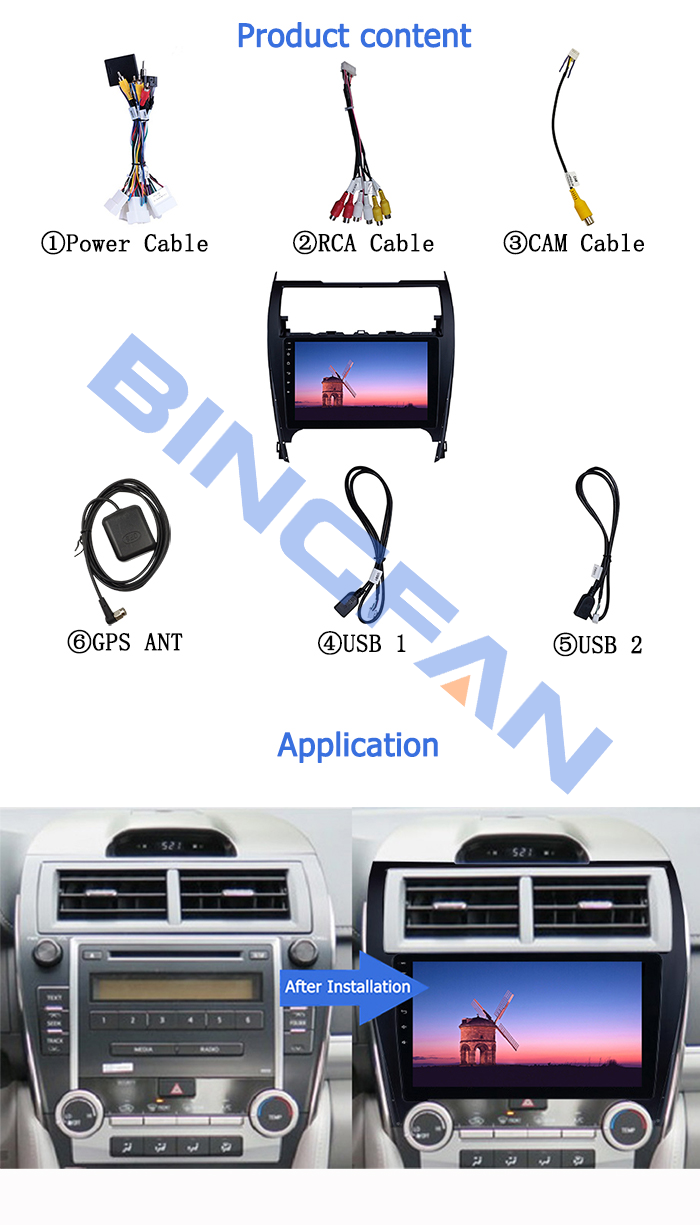 CE Toyota Android Car Stereo Car Multimedia Player OEM TOYOTA CAMRY 2012 - 2014