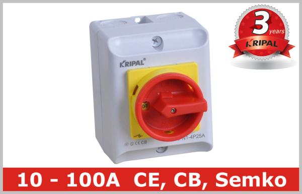 Quality Waterproof IP65 Rotary Isolator Switch / 2 Pole 3 Pole Disconnect Switch for sale