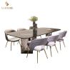 Buy cheap Italian Furniture Double Layer Tempered Glass Dining Table Foshan Dining Room Table from wholesalers