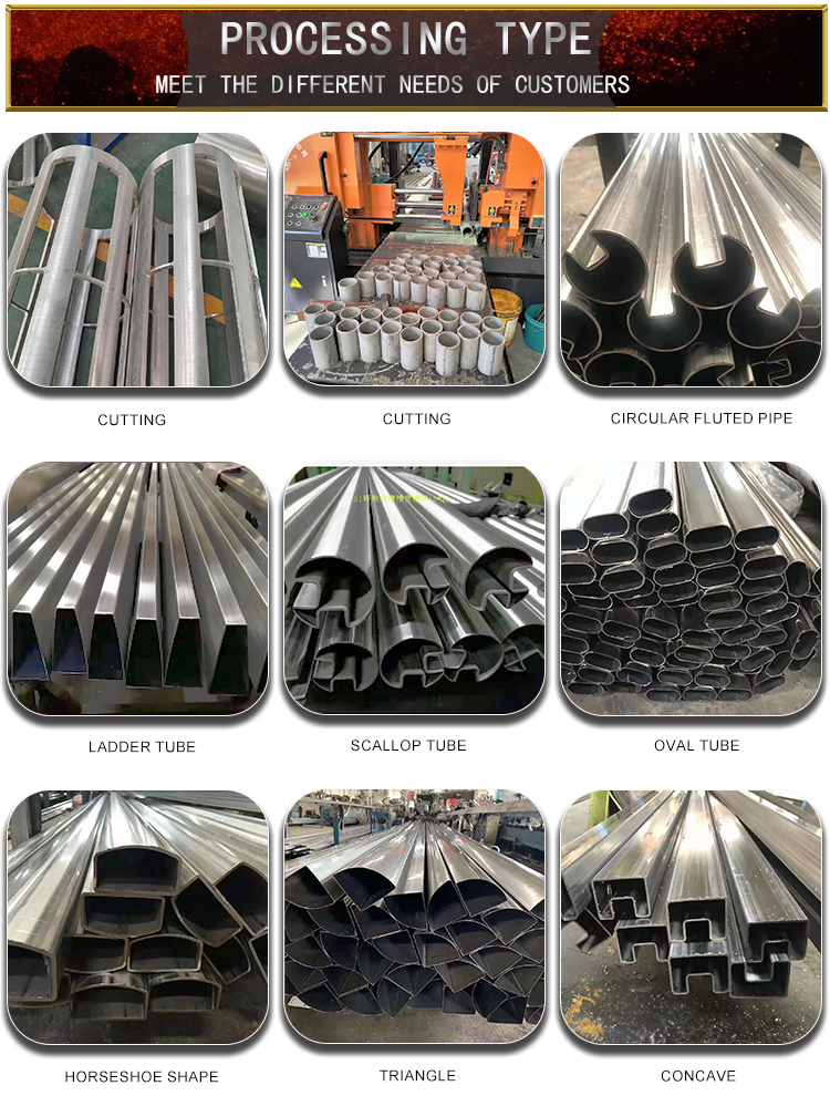 Cold Rolled Special Shaped Stainless Steel Pipe Tube ISO9001 Certificate 2mm Thickness