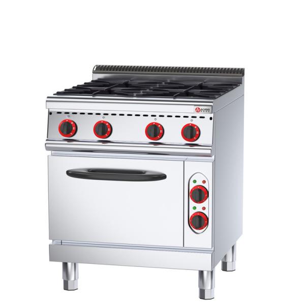 Electric Oven Commercial Gas Range 4 Burners for Restaurant Kitchen 143KG