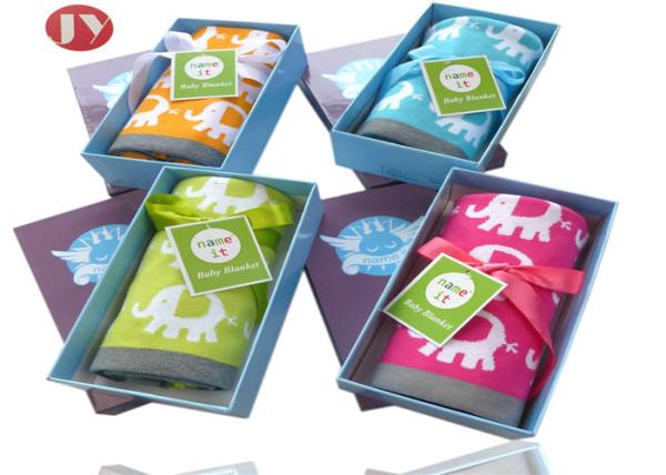 Buy cheap Cartoon Elephant Warm Baby Blanket Knitted Baby Swaddle Gift Box Package from wholesalers