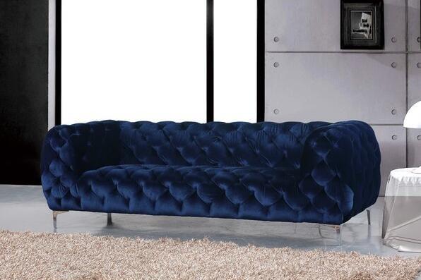 Buy cheap Hot sale velvet chesterfield sofa tufted upholstery blue velvet event rental furniture wedding sofa set from wholesalers