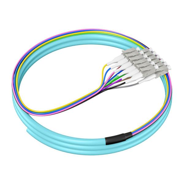 Buy cheap PVC LSZH HXCOWO Novel 12-Color 12-Core LC FC SC ST UPC/APC Single Mode G657A/G652D 0.9mm MM Fiber Pigtails from wholesalers