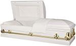 Casket Orion Series Steel Casket (White And Gold) Handcrafted Funeral Casket -