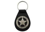 Buy cheap Metal US Marshal Leather Key Chain, Personalized Leather Keychains with Misty Nickel Plating from wholesalers