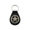 Buy cheap Metal US Marshal Leather Key Chain, Personalized Leather Keychains with Misty Nickel Plating from wholesalers
