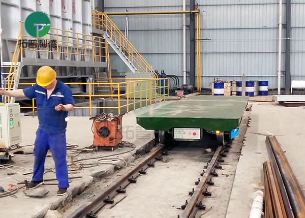 Buy cheap 10-45 Ton Rail Guided Container Motorized Transfer Carts Trolley On Wheels from wholesalers